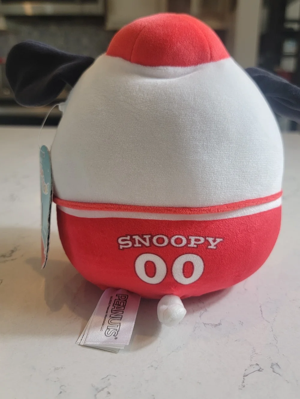 Squishmallows Snoopy Plush 8” Red Baseball Jersey Peanuts NWT